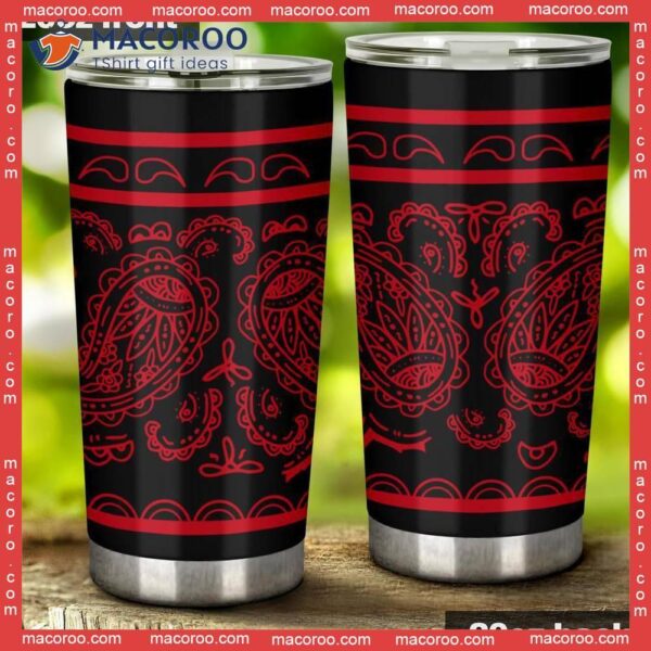 Black And Red Bandana Stainless Steel Tumbler