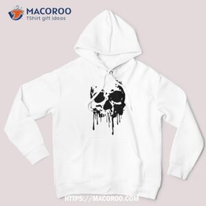 Black And White Skull Dripping, Halloween Shirt, Skeleton Head