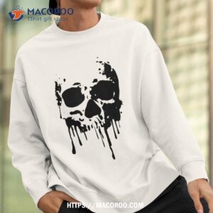 black and white skull dripping halloween shirt skeleton head sweatshirt