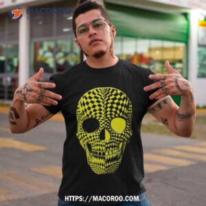 black and yellow human haunted scary halloween skull shirt skull pumpkin tshirt