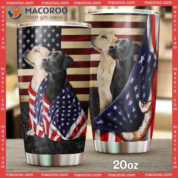 Black And Yellow Labrador Stainless Steel Tumbler