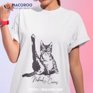 Black Cat Nobody Cares Shirt
