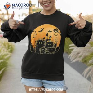 black cat pumpkin moon halloween costume lover shirt sweatshirt