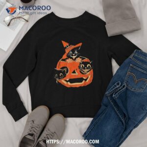 black cats pumpkin carved jack o lantern halloween shirt sweatshirt