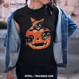 Black Cats Pumpkin Carved Jack O Lantern Halloween Shirt
