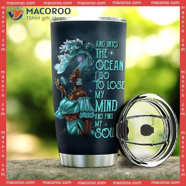 Black Mermaid Ocean Soul Stainless Steel Tumbler