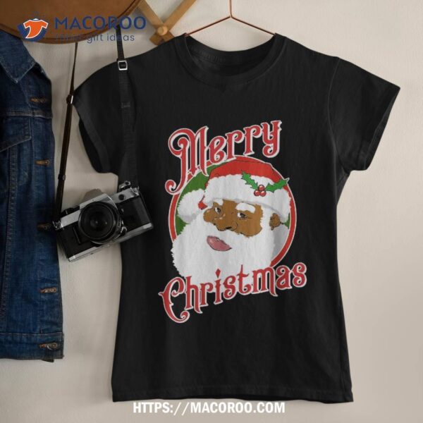 Black Merry Christmas African American Santa Claus Shirt, Christmas Santa Claus