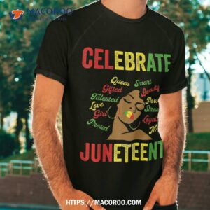 Black Messy Bun Juneteenth Celebrate Indepedence Day Shirt