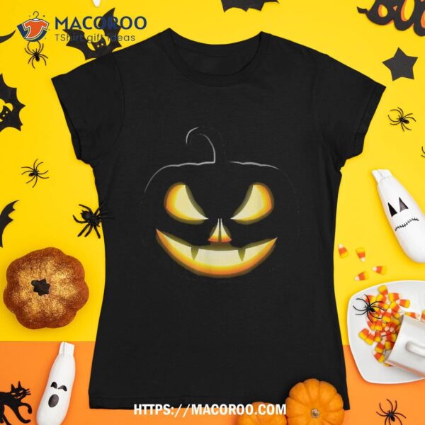 Black Pumpkin Shirt Shining Skull Vampire Halloween Night, Halloween Skull