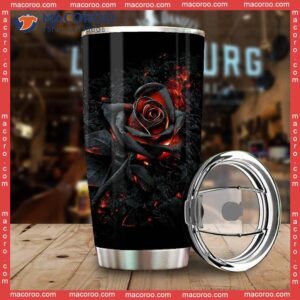 Black Rose Stainless Steel Tumbler