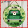 Bless This Home, Four-leaf Clover Door Hanger, Personalized Dog Breeds Wooden Signs, Lovers Gifts, Front Decor