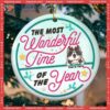 Bluetone, Personalized Cat Christmas Ornament,the Most Wonderful Time Of The Year