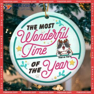 Bluetone, Personalized Cat Christmas Ornament,the Most Wonderful Time Of The Year