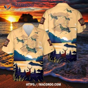 Boeing Vertol Ch-46f Sea Knight #154851 Snoopy Too Cool Hmm-261 Raging Bulls U.s. Marines Uss Saipan Lha-2 Operation Sharp Edge 1990 Hawaiian Shirt