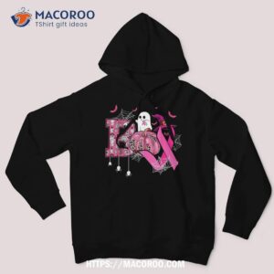 boo cute ghost pumpkin pink ribbon halloween breast cancer shirt hoodie