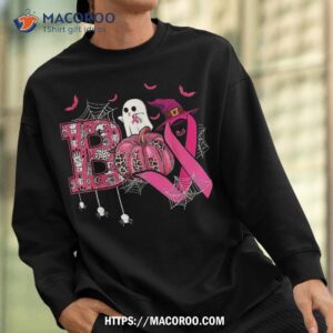 boo cute ghost pumpkin pink ribbon halloween breast cancer shirt sweatshirt