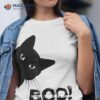 Boo! | Funny Hiding Peekaboo Scary Halloween Cat Shirt, Michael Myers