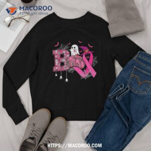 boo ghost pumpkin pink ribbon funny halloween breast cancer shirt sweatshirt