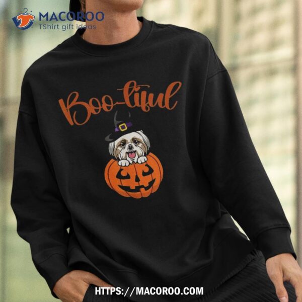 Boo-tiful, Halloween Dog, Dog And Pumpkin,halloween Mood Shirt