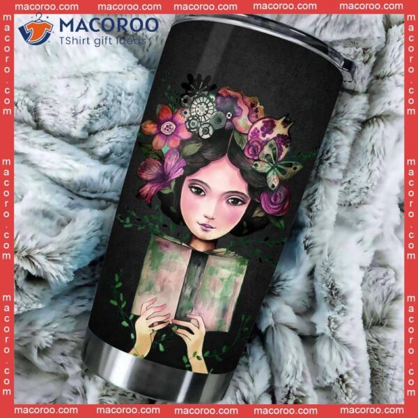 Book Flamingos Stainless Steel Tumbler