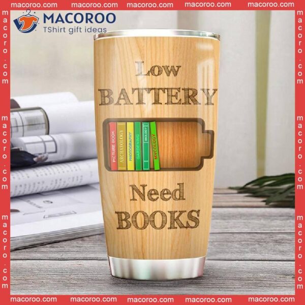 Book Lover Battery Stainless Steel Tumbler