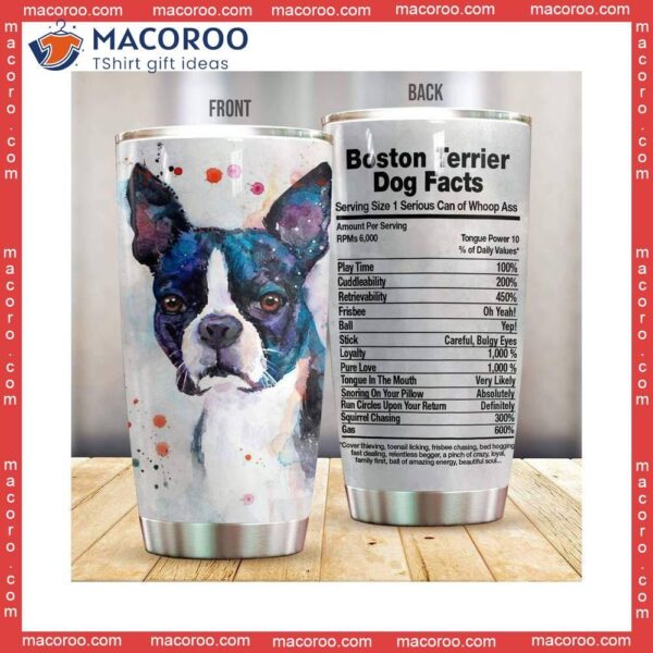 Boston Terrier Dog Facts Stainless Steel Tumbler