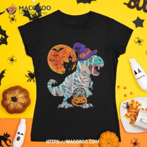 Boys Halloween Monster Truck Pumpkin Mummy Dinosaur T Rex Shirt