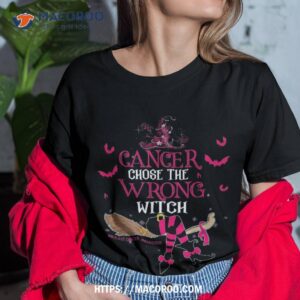 Breast Cancer Chose The Wrong Witch Halloween Shirt