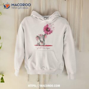 breast cancer cute elephant with sunflower and pink ribbon shirt halloween wedding gifts hoodie