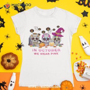 Breasts Cancer Awareness Skull Halloween Lover Shirt, Halloween Skull