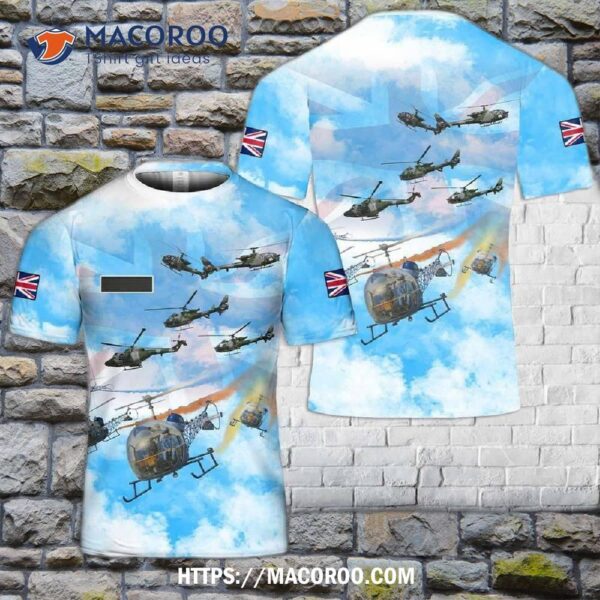 British Army Air Corps Blue Eagles Helicopter Aerobatic Team 3D T-Shirt