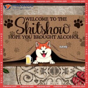 Brown Front Door Mat, Gifts For Dog Lovers,﻿ Welcome To The Shitshow Personalized Doormat