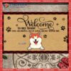 Buffalo Plaid Front Door Mat, Welcome To Our Home Personalized Doormat, Gifts For Dog Lovers