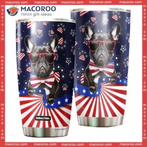 bulldog american flag fourth of july independence day stainless steel tumbler 0