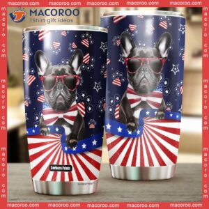 bulldog american flag fourth of july independence day stainless steel tumbler 1