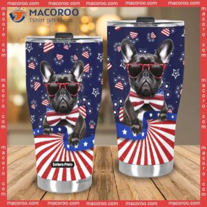 bulldog american flag fourth of july independence day stainless steel tumbler 3