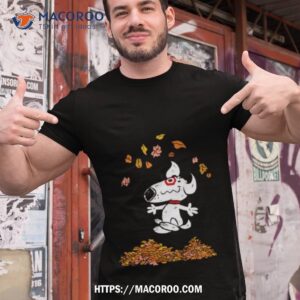 Bullseye Playing With Leaves Halloween Shirt