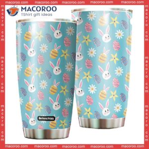 bunny love egg happy easter day stainless steel tumbler 0