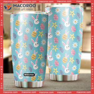 bunny love egg happy easter day stainless steel tumbler 1