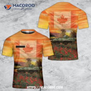 Canadian Army Avgp Grizzly Anzac Day Red Poppy 3D T-Shirt