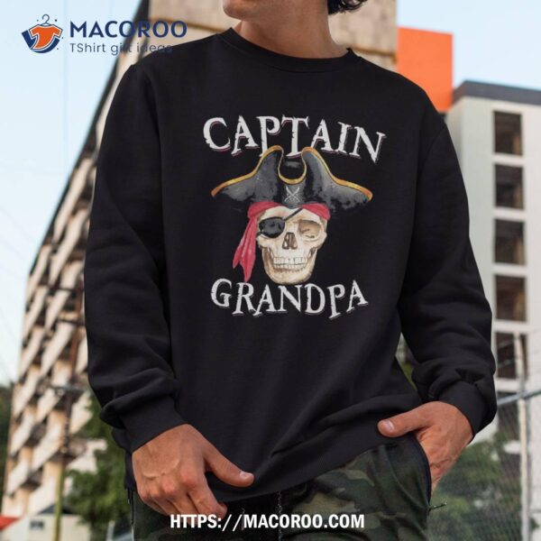 Captain Grandpa Halloween Skull Pirate Hat Shirt, Scary Skull