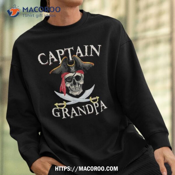 Captain Grandpa Halloween Skull Pirate Hat Shirt, Sugar Skull Pumpkin