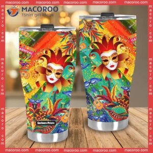 carnival i m here for the masks mardi gras stainless steel tumbler 3