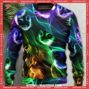 cat awesome flash neon couples christmas sweaters 3