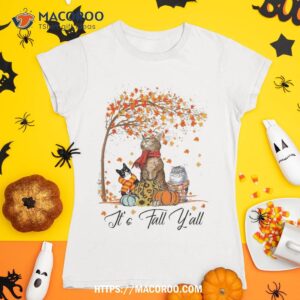 Cat Fall Pumpkins Autumn Halloween Gifts Shirt