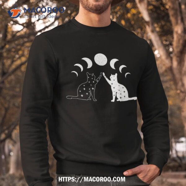 Cat Moon Vintage Witchy Lovers And Celestial Enthusiasts Shirt