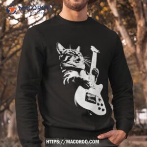 cat playing guitar kitten plays guitarist rockstar shirt sweatshirt