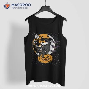 cat pumpkin halloween costume scary kitten ghost bats moon shirt tank top