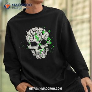 cat skull goth punk emo halloween shirt sugar skull pumpkin sweatshirt