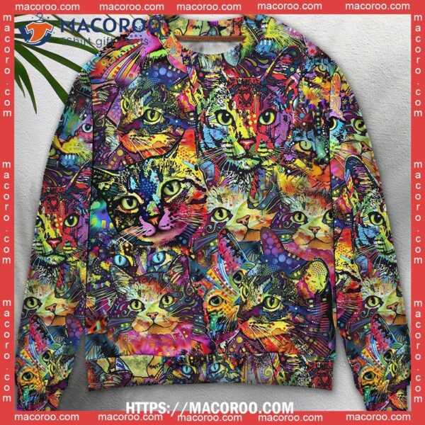 Ugly Cat Sweater Smile Colorfull